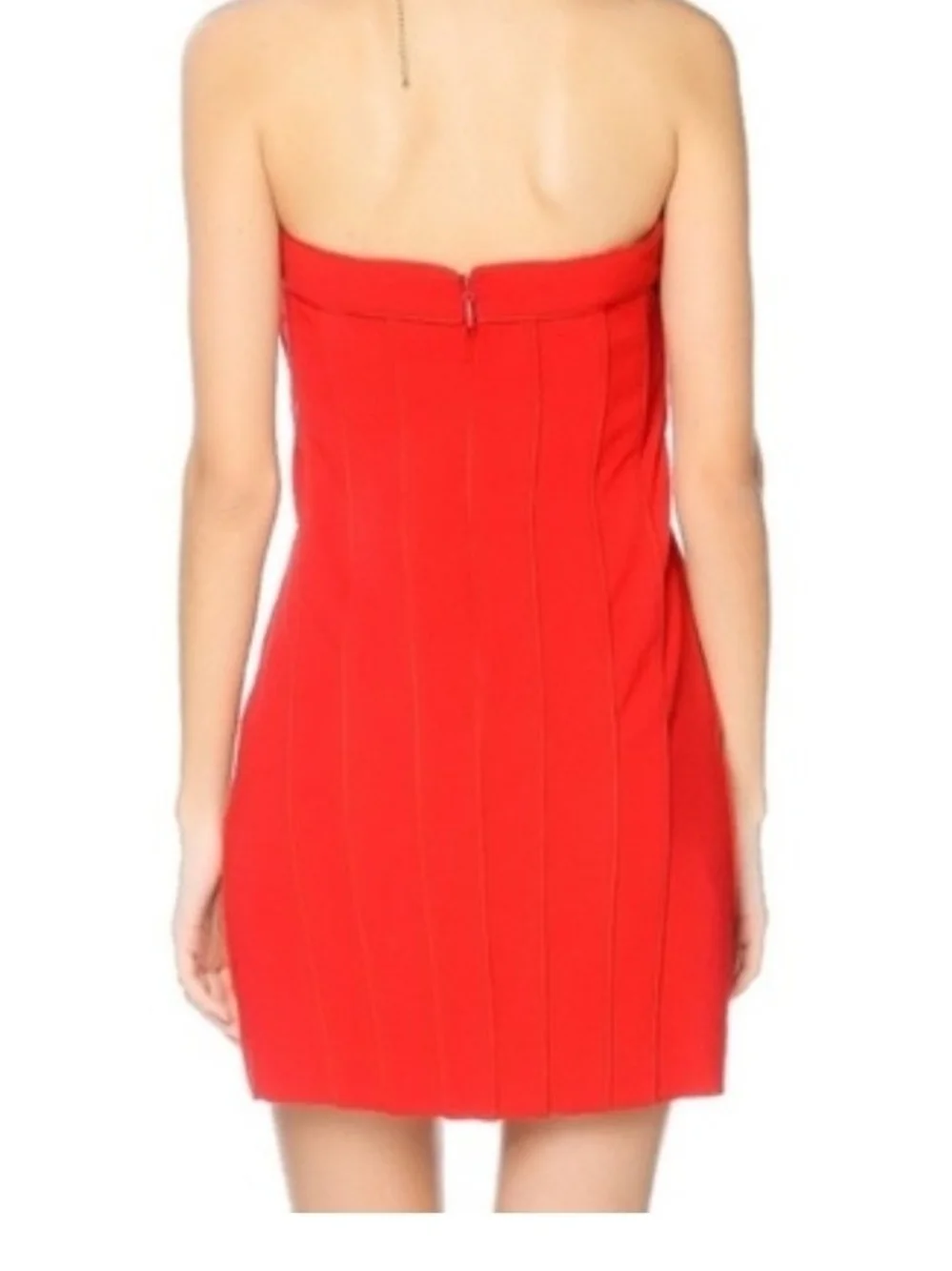 BCBGMaxAzria Strapless Red Mini Dress with Cutout - Picture 2 of 5